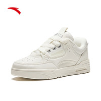 ANTA安踏骜杰丨王一博同款板鞋女鞋潮流厚底休闲运动鞋女12241804 象牙白-4 37.5