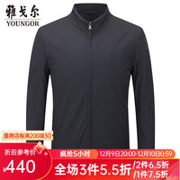 雅戈尔棉褛男立领棉茄克锦纶耐穿舒适透气男士上衣外套 墨绿 180/100A