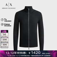 阿玛尼EMPORIO ARMANI ARMANI EXCHANGE男装AX男士百搭修身纯色针织外套