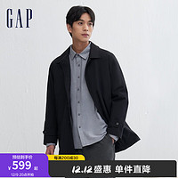 Gap男装冬季2023三合一保暖翻领羽绒外套836132时尚宽松夹克 黑色 185/108A(XXXL)亚洲尺码