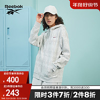 Reebok 锐步 官方2023新款男女同款针织运动休闲舒适印花夹克外套