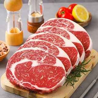 澳洲进口M5眼肉牛肉片200g*5盒+M5牛排块2斤*1包 各2斤