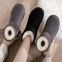 WENGCAFOR/吻卡佛 雪地靴女短筒2023新款冬季雪地棉鞋加绒加厚面包鞋防滑保暖女靴子