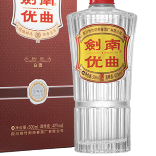 剑南春 剑南优曲 42%vol 浓香型白酒 500ml 单瓶装