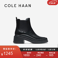 COLE HAAN 歌涵 colehaan/歌涵 女士皮靴 23年秋季时尚切尔西靴时装靴短靴W29138 黑色-W29138 37