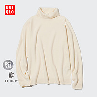 UNIQLO 优衣库 女装 3D羊绒两翻领针织衫(长袖高领毛衣秋冬)450637