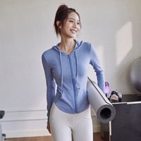 dcw连帽紧身运动外套女跑步训练瑜伽服长袖拉链开衫上衣秋冬