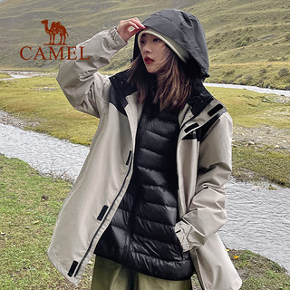 CAMEL 骆驼 羽绒内胆冲锋衣男女款三合一可拆卸外套冬季防风防水羽绒服装