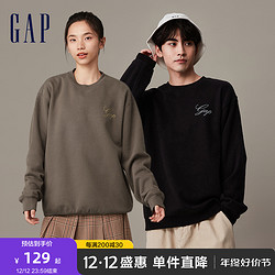 Gap 盖璞 男女装冬季2023新款碳素软磨抓绒保暖卫衣841408情侣宽松上衣