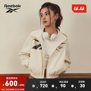 Reebok锐步女子JACKET经典短款时尚梭织连帽外套 23FRC106WGW2 A/M