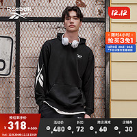 Reebok锐步男女同款HOODIE休闲连帽针织套头衫 黑色 XL