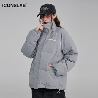 ICONSLAB 基础logo款肌理羽绒服情侣男女同款冬季保暖短款外套潮