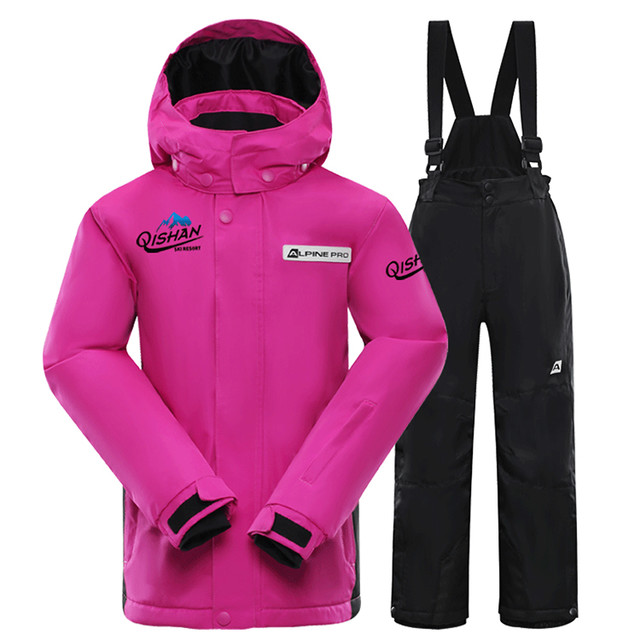 ALPINE PRO 阿尔派妮 儿童款单双板保加厚保暖防风防雨滑雪服套装