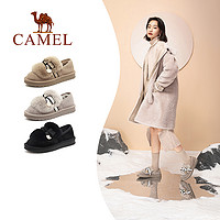 CAMEL 骆驼 女鞋2023秋冬保暖加绒短靴懒人毛毛鞋外穿棉鞋东北雪地靴女冬