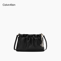 卡尔文·克莱恩 Calvin Klein CK女包时尚小众简约金属挂件羊皮褶皱云朵包单肩斜挎包礼物DH2928