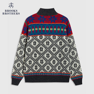 布克兄弟（BrooksBrothers）男士23冬新高领绵羊毛时尚针织毛衣开衫 B285-多色 S