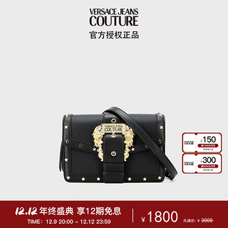 VERSACE 范思哲 Jeans Couture 女士铆钉装饰单肩斜跨小方包 黑色