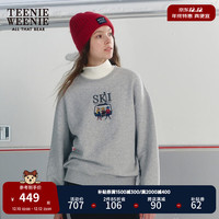 Teenie Weenie小熊20假两件高领加绒卫衣保暖上衣时尚 灰色 160/S