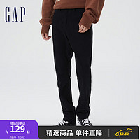 Gap 盖璞 男装秋季弹力百搭紧身卡其裤464116通勤商务休闲裤 正黑色 33/29