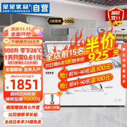 xingx星星500升卧式单温冰柜家商用冰柜冷藏保鲜强劲速冻超市大容量
