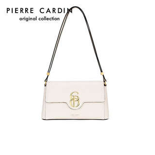 皮尔卡丹(pierre cardin)时尚简约单肩包女士百搭法棍腋下包包女包牛皮斜挎包女礼盒 J1A235-090303P米白色闺蜜