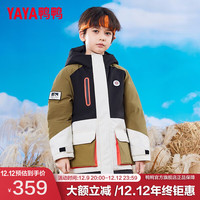 鸭鸭羽绒服鸭鸭(YAYA)童装儿童羽绒服洋气男童中大童撞色工装羽绒服加厚WG 军绿色调 170cm