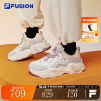 FILA FUSION斐乐潮牌女鞋BUBBLE厚底鞋休闲鞋老爹鞋 奶白/雨雾灰-GN 36.5