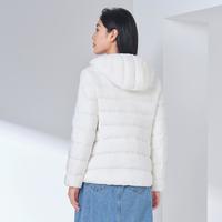 轻薄羽绒服女短款连帽时尚渐变印花轻便秋冬外套