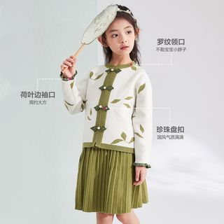 Deesha 笛莎 女童连衣裙新年小清新儿童套装