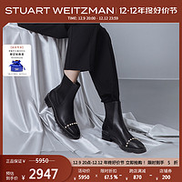 STUART WEITZMAN SW LEXY PEARL CHELSEA 秋冬珍珠切尔西靴粗跟短靴女齿轮鞋