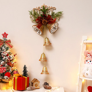 圣诞节装饰品花环铃铛家用场景布置用品圣诞树圈创意门挂饰墙挂件