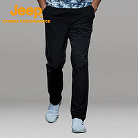Jeep速干裤男 户外运动休闲徒步长裤男士透气耐磨防泼水速干长裤 3874 品牌黑 XL(180)