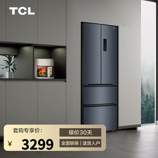 TCL【套购】316升法式四门变频一级分区养鲜冰箱R316T11-DP+TKZ-D502A1（方墩墩MAX非语音）空气炸锅 冰箱