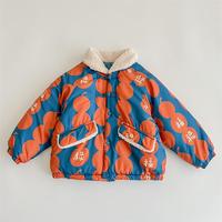 小还美儿童棉服冬季宝宝夹棉拜年服整块棉男童女童洋气保暖加厚棉衣外套 灯火蓝 90cm