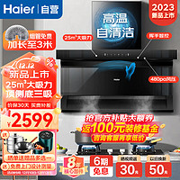 Haier 海尔 油烟机 顶侧双吸 挥手智控 热熔洗自清洁 25立方大吸力大尺寸EC725