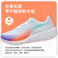 LI-NING 李宁 赤兔6PRO标准白男跑鞋专业竞速跑步鞋轻量回弹透气运动鞋春季