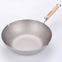 YOSHIKAWA 吉川 COOKPAL超轻纯钛炒锅 +锅盖+锅铲 33cm
