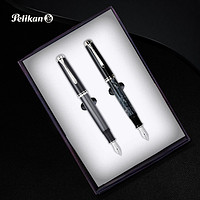 Pelikan 百利金 M605 银夹14k金笔钢笔礼盒装 灰色单笔 F尖