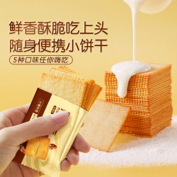 Three Squirrels 三只松鼠 薄脆饼干海苔味300gx2休闲零食独立小包装办公室代餐早餐