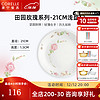 CORELLE 康宁餐具 碗碟套装饭碗家用乔迁高档餐具田园玫瑰玻璃餐具整套 田园玫瑰21cm浅盘