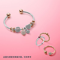 PANDORA 潘多拉 焰红色饰珠戒指 925银 小众石