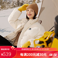 卡帕(Kappa)羽绒服2023女冬简约多色面包服户外保暖防寒服 韩国白-012 L