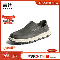 SENDA 森达 舒适乐福鞋男2023春季新款商场同款时尚一脚蹬休闲鞋1GT01AM3