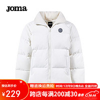 JOMA短款棉服男女同款2023软糯羊羔绒里冬季防风保暖立领棉衣外套 米白 2XL