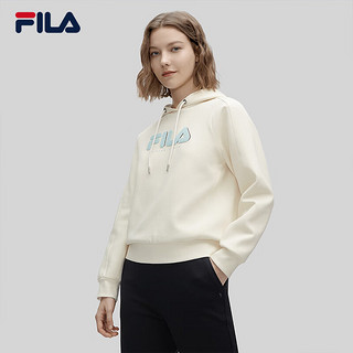 FILA Emerald斐乐女子针织连帽上衣2024春季时尚休闲舒适卫衣 茭白-IV 160/80A/S