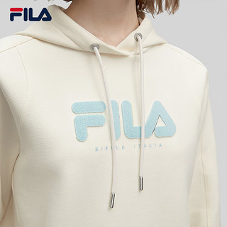 FILA Emerald斐乐女子针织连帽上衣2024春季时尚休闲舒适卫衣 茭白-IV 160/80A/S