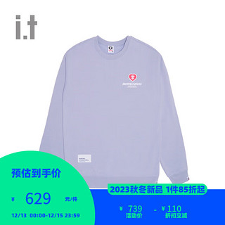 Aape it 男装秋冬爱心猿颜徽章字母休闲薄绒圆领卫衣A308XXL PPE/紫色 L