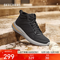 SKECHERS 斯凯奇 商务休闲鞋布洛克高帮鞋男士防寒鞋雪地鞋靴冬季保暖棉鞋 894262 黑色/BLK 42