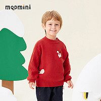 寒潮来了：MQD 马骑顿 儿童半高领保暖针织衫 石榴红 120