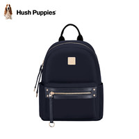 暇步士(Hush Puppies)双肩包女书包休闲通勤多功能包包女包旅行百搭大容量背包女 蓝色